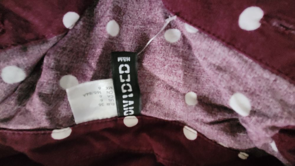 Bordowa koszula w kropki