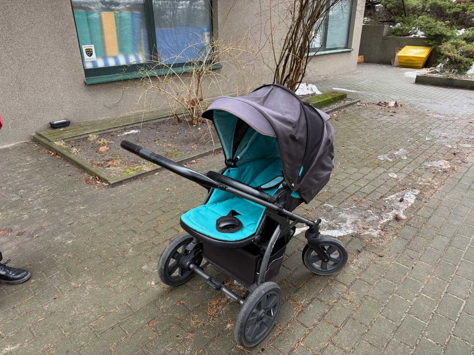 Wózek X-Lander X Move 2w1 czarny - wstawki w kolorze morskim