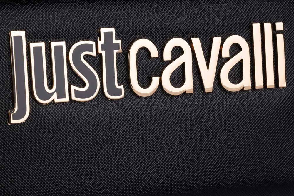 JUST CAVALLI markowy damski portfel pojemny BLACK