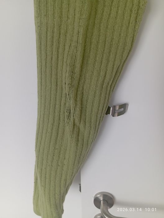 Green Ribbed Knit Leggings - Loungewear - Heavy Wear/Damaged