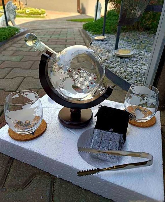 Premium 10w1 Karafka Do Whisky Globus Nalewki Wody Szklanki + Gratisy