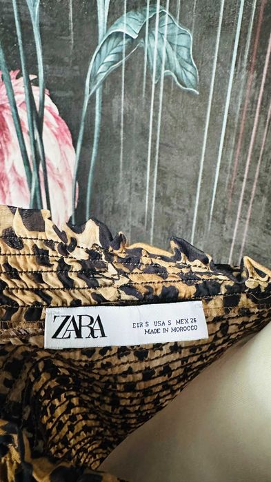 Sukienka Zara lekka pantera zwierzęcy wzór jesień S M L praca