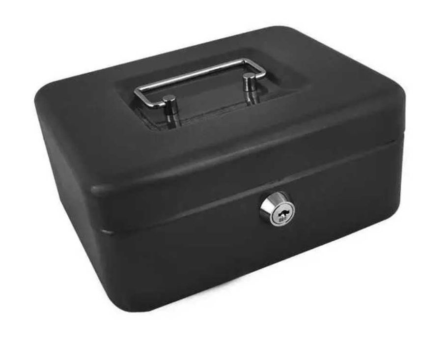 Металева касетна скринька для грошей та документів з ключем Сейф каса