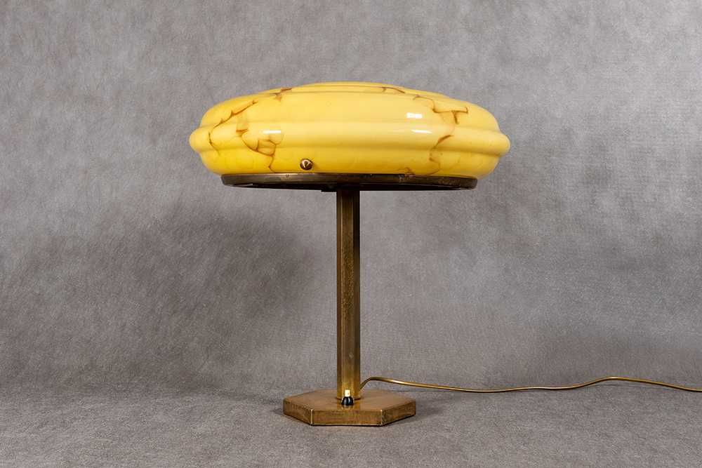 Stara mosiężna lampa gabinetowa / biurkowa Art déco