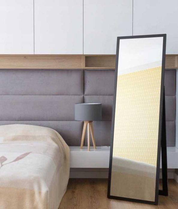 LUSTRO STOJĄCE Czarne Białe Wąska Rama Loftowe 170x50cm - WYPRZEDAŻ