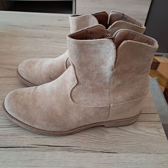 Botki camel zamsz r.38