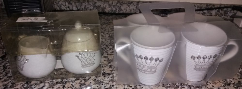 Conjunto 4 Canecas + Açucareiro + Leiteira (NOVO - EMBALAGEM ORIGINAL)