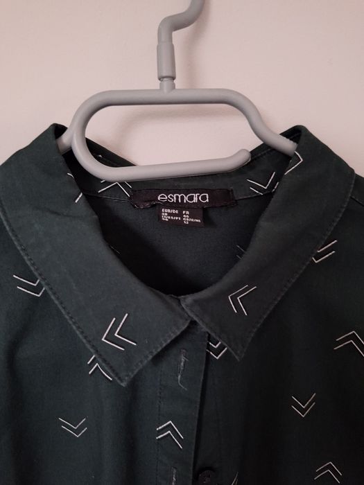 Elegancka świąteczna zielona koszula w choinki- esmara 38