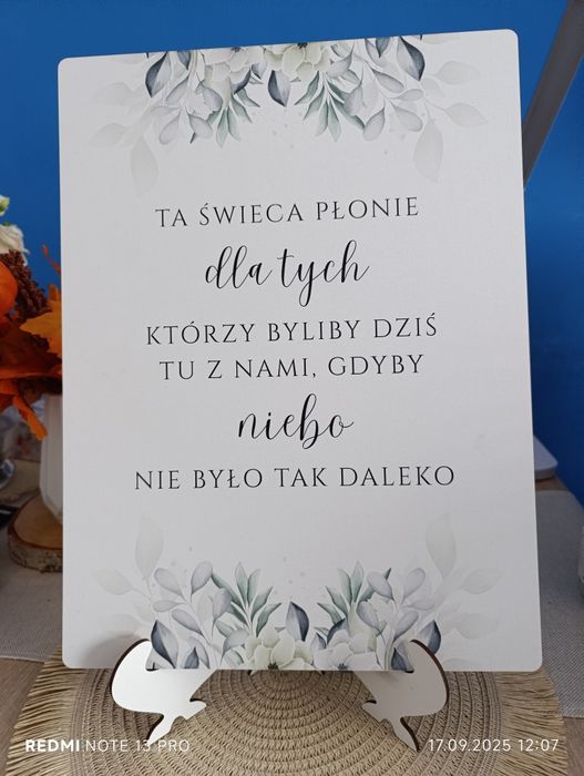 Ta świeca płonie dla tych 40x30 cm że stojakiem