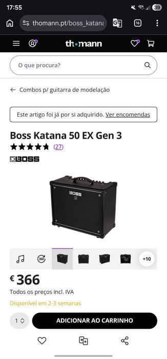 Amplificador Guitarra BOSS KATANA 50 EX Gen 3