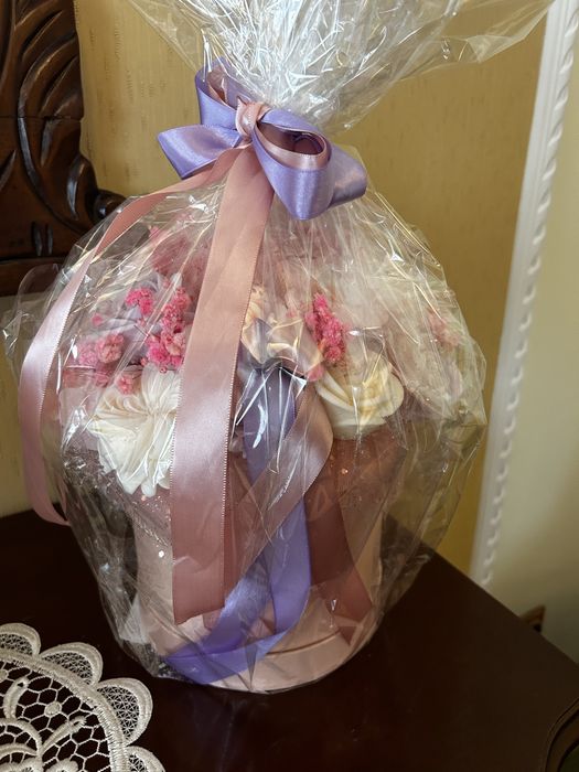 Duży flowerbox z świec sojowych prezent