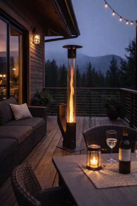 Уличный камин на пеллетах