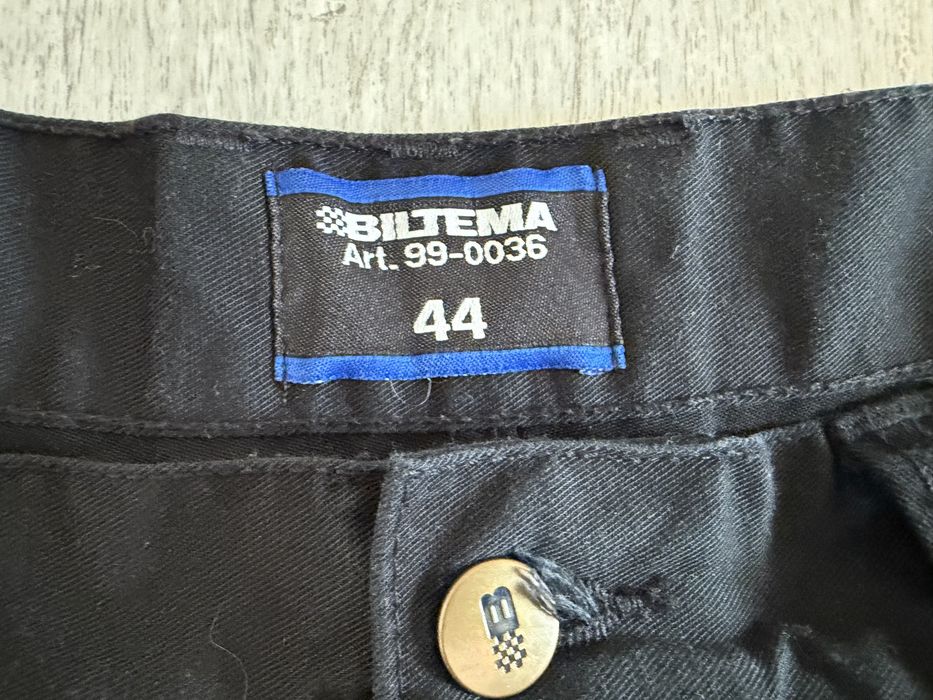 Bojówki Biltema 44 czarne męskie spodnie cargo
