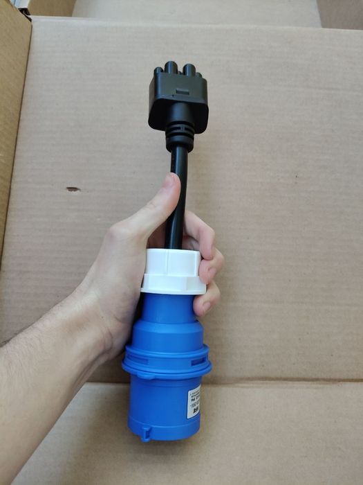 АКЦІЙНА ЦІНА‼️Хвіст адаптер 32А Синій Тесла GEN 2 adapter Tesla 16a перехідник оригінальна Тесла зарядка GEN 2/3 Америка