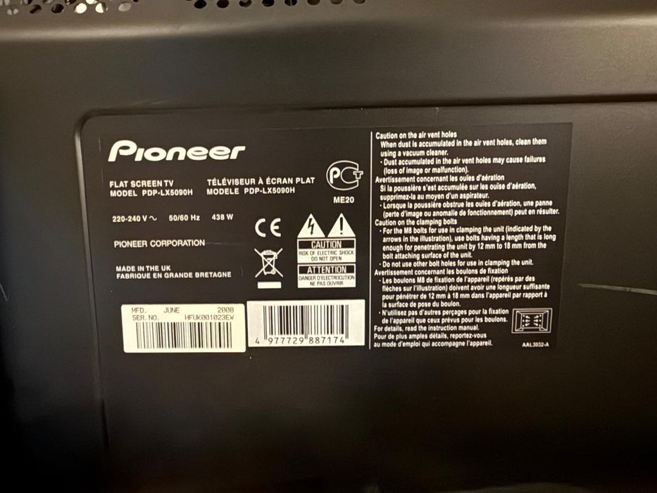 Pioneer Kuro PDP-LX5090H 50’