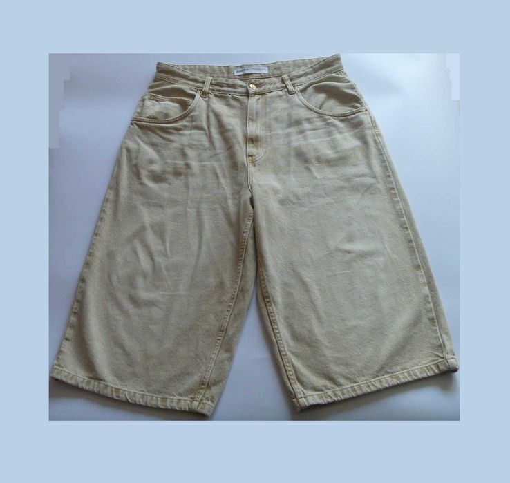 Spodenki Bershka Super Baggy 3/4 Bawełna Hiphop Bardzo Szerokie Roz 34