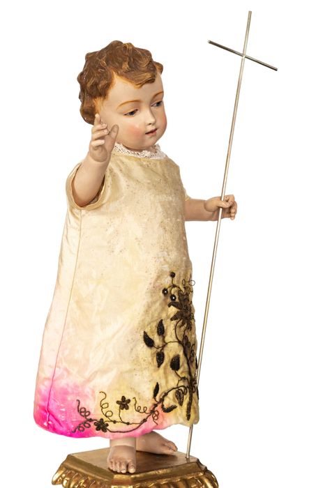 Menino Jesus com Peanha e Cruz prata | século XIX