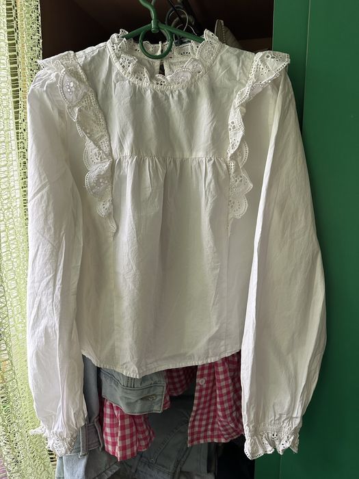 Біла вкорочена рубашка,сорочка від Bershka
