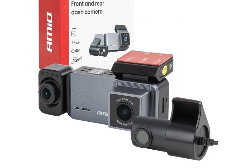 CÂMARAS DE TABLIER (DASHCAMS) PARA CARRO COM CÂMARA TRASEIRA 4K + 1K + 2K WLAN WIFI UHD 512 GB AMiO-04802