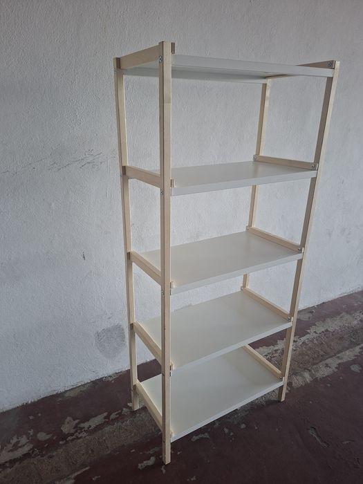 Estante choupo e metal 70x34x154cm