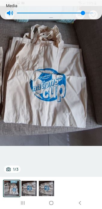 Torebka płótno Danone Cup kolekcja vintage  na zakupy torebeczka  boho