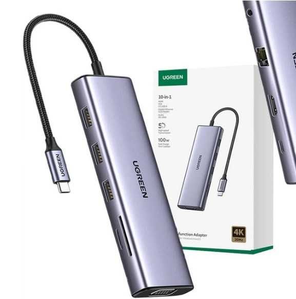 Багатофункціональний адаптер USB-C 10 в 1 Ugreen