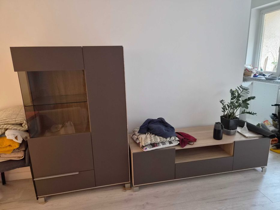 Witryna i szafka RTV Black Red White BRW Lejla