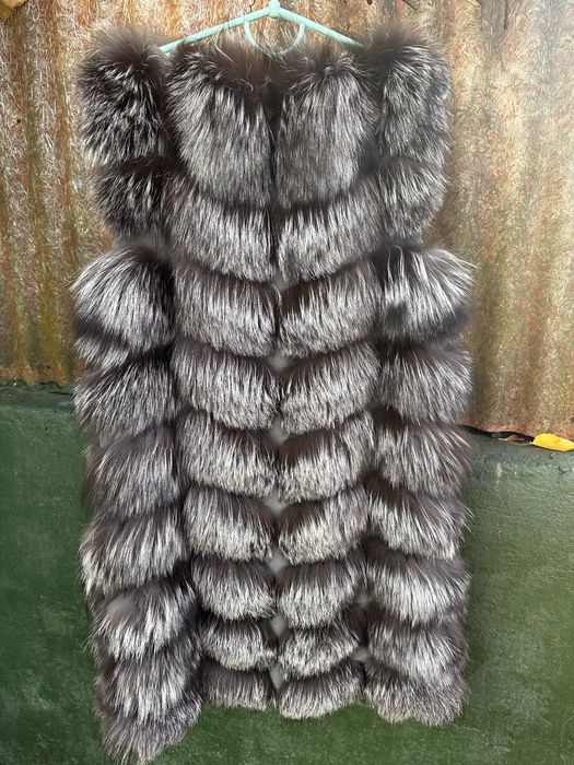 Меховая жилетка писец желетка песец безрукавка шубка песец жилет