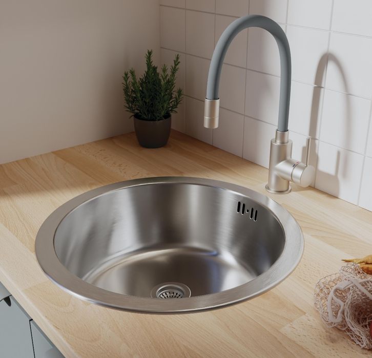 Conjunto Cozinha: Torneira c/ Chuveiro + Lava-loiça Inox 45cm (Novo)