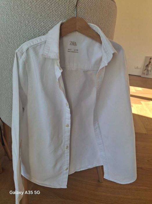 Zara Koszula biała chłopięca 128 cm