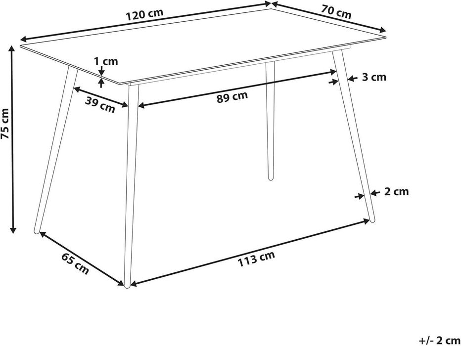 Nowy szklany blat / stół / 70x120cm / marmus / BELIANI !R213!