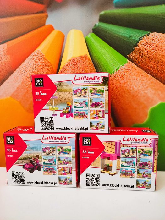 Zestaw klocków dla dziecka aż 3 opakowania leżak garderoba quad