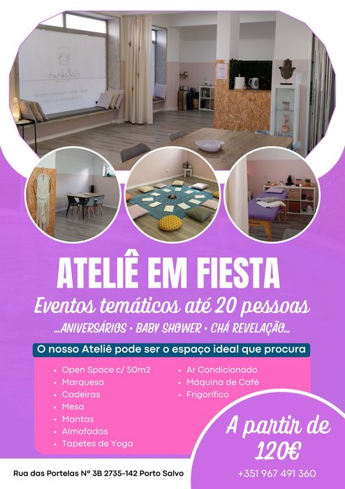 Espaço Aluguer para Aniversários, Chá Revelação, Workshops, Terapias