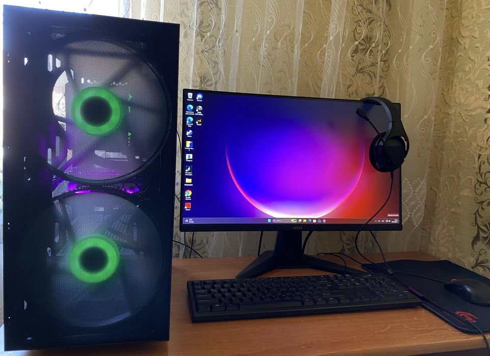 Ігровий ПК Ryzen 5 5500+RX 5700 XT 8GB+монітор 180Hz(повний комплект)