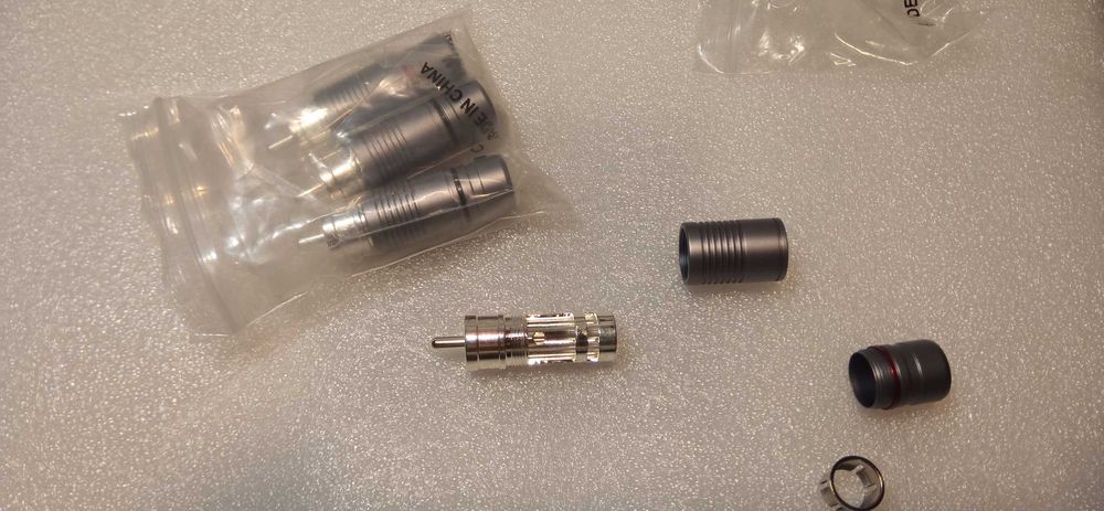 posrebrzane wtyki RCA, cinch ,4szt , hi-fi premium