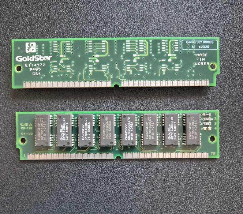 Goldstar E114072' 4MB Memory 72pin simm 70ns (lote de 2)
