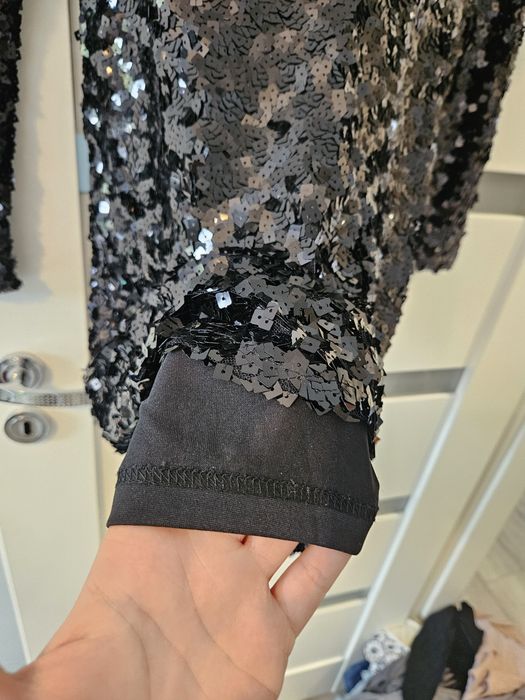 Sukienka cekinowa świecąca elegancka sylwester święta cekiny S mini