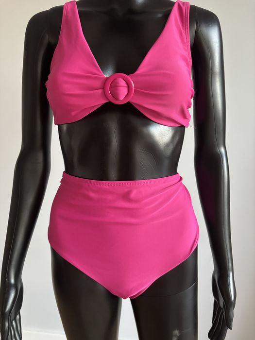fuksjowy różowy kostium kąpielowy stanik figi 38 M dwuczęściowy