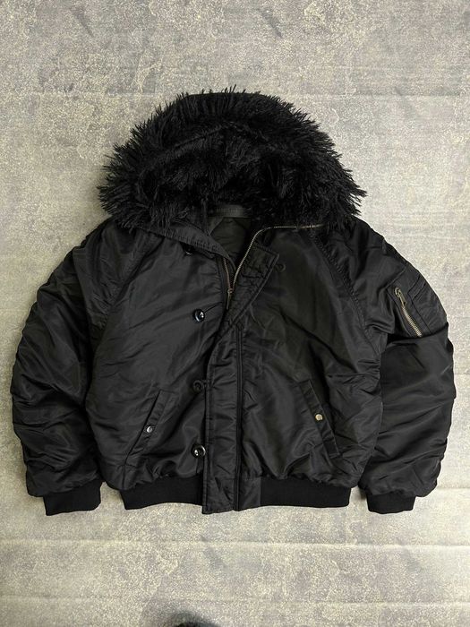 NO FAITH STUDIOS NFS jacket куртка бомбер Аляска чорна капюшон хутро