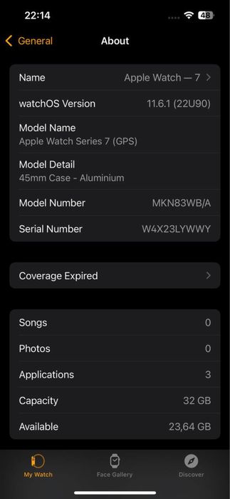 Apple watch series 7 45mm blue