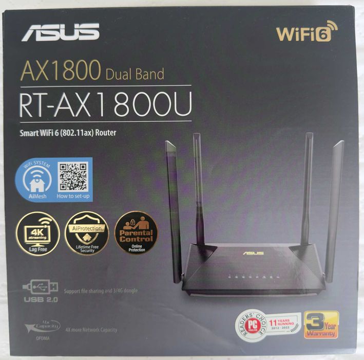 ASUS AX1800 Dual Band RT-AX 1800U - Smart Wifi 6 (802.11ax) Router