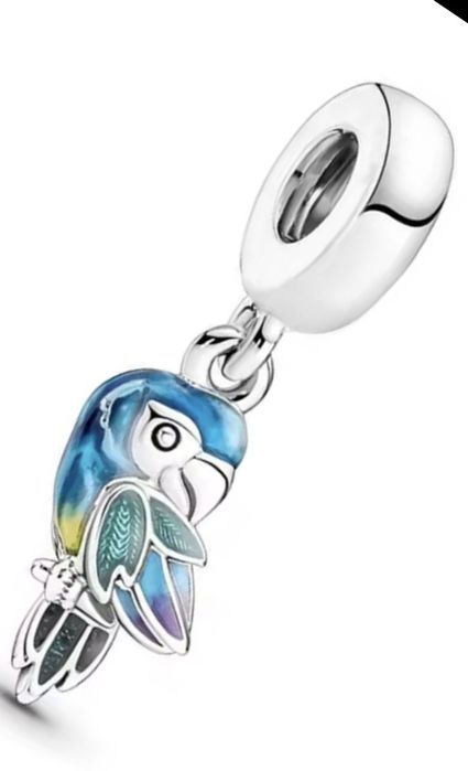 Zawieszka do bransoletki Papuga srebro próba 925