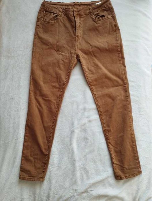 Calças skinny camel L mulher