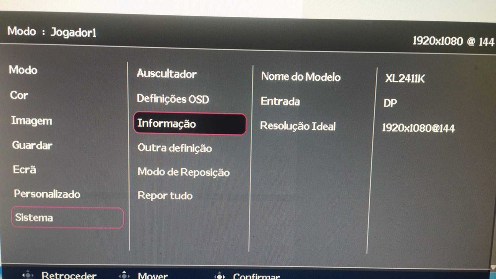 Monitor Zowie XL2411k 144hz 24" Esports DyAc