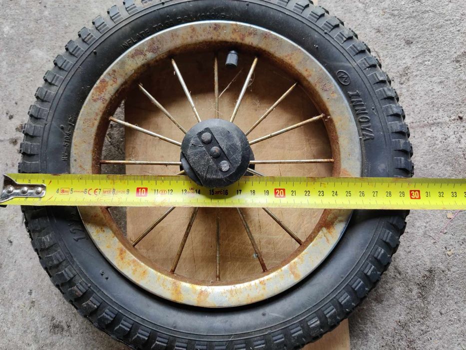 Stare Koła do Wózka Wozu Gokarta PRL – 12 cali (30 cm) – Zestaw 2 szt.