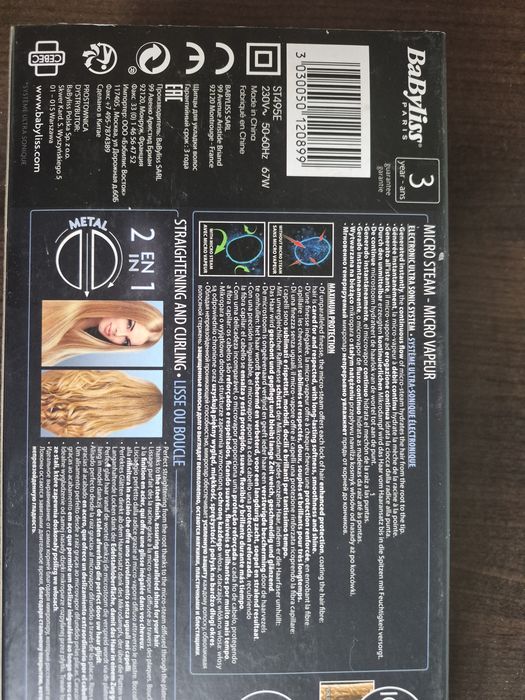 Prostownica parowa BaByliss 2w1
