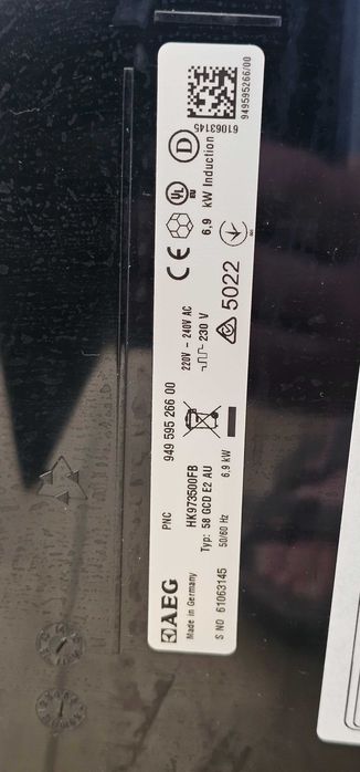 Placa de Indução AEG 90cm HK975500FB – Nova (Exposição)