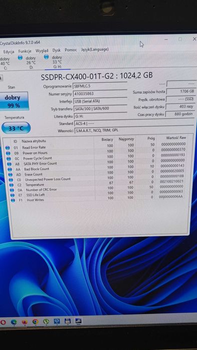 Dysk 1TB SSD GOODRAM CX400 Gen. 2 1TB SSD 1000GB