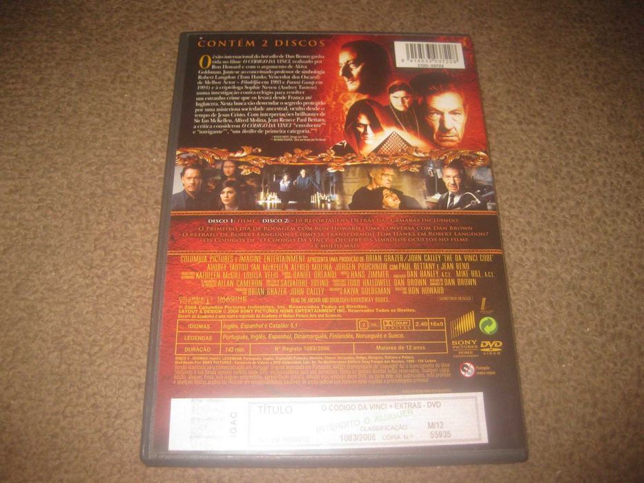 "O Código Da Vinci" com Tom Hanks numa Edição Especial com 2 DVDs