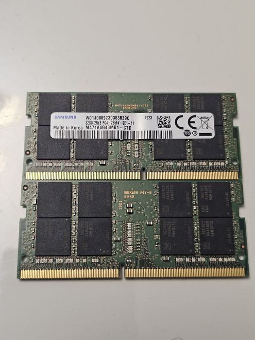 Комплект оперативки DDR4 64Gb / 32Gb X 2 / Samsung 32Gb DDR4 2666Mhz